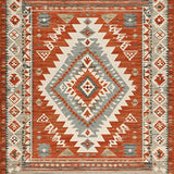Ultra Soft Area Rug, Non Slip, Stain Resistant, Washable Area Rugs for Living Room, Bedroom, Rustic Earthy Geometric Aesthetic(Red)