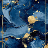 Ultra Soft Area Rug, Non Slip, Stain Resistant, Washable Area Rugs for Living Room, Bedroom, Trendy Abstract Metallic Flourish(Blue)