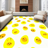 Ultra Soft Area Rug, Non Slip, Stain Resistant, Washable Area Rugs for Living Room, Bedroom, Playful Egg Shaped Decor(Yellow)