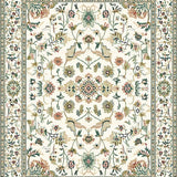 Ultra Soft Area Rug, Non Slip, Stain Resistant, Washable Area Rugs for Living Room, Bedroom, Beige and Sage Green Vintage Boho Floral Farmhouse(Beige)
