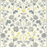 Contemporary Gray Florals(Ivory)