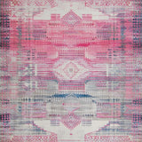 Ultra Soft Area Rug, Non Slip, Stain Resistant, Washable Area Rugs for Living Room, Bedroom, Faded Geometric Multicolor Elegance(Pink)