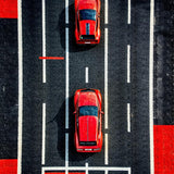 Ultra Soft Area Rug, Non Slip, Stain Resistant, Washable Area Rugs for Living Room, Bedroom, Chic Modern Race Car Motif(Red)