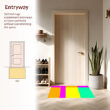 Ultra Soft Area Rug, Non Slip, Stain Resistant, Washable Area Rugs for Living Room, Bedroom, Vibrant Gradient Abstract Aesthetic(Yellow)