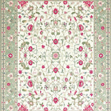 Ultra Soft Area Rug, Non Slip, Stain Resistant, Washable Area Rugs for Living Room, Bedroom, Fresh Greenery Accent Style(Ivory)