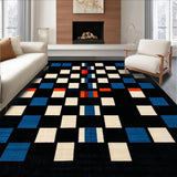 Ultra Soft Area Rug, Non Slip, Stain Resistant, Washable Area Rugs for Living Room, Bedroom, Bold Striped Modern Aesthetic Pattern(Black)