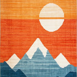 Ultra Soft Area Rug, Non Slip, Stain Resistant, Washable Area Rugs for Living Room, Bedroom, Chic Contemporary Color Play(Orange)