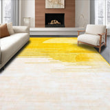 Ultra Soft Area Rug, Non Slip, Stain Resistant, Washable Area Rugs for Living Room, Bedroom, Artistic Yellow and White Fusion(Yellow)