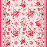 Ultra Soft Area Rug, Non Slip, Stain Resistant, Washable Area Rugs for Living Room, Bedroom, Delicate Soft Pastel Garden Pattern(White)