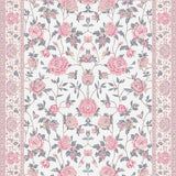 Ultra Soft Area Rug, Non Slip, Stain Resistant, Washable Area Rugs for Living Room, Bedroom, Lively Round Blossom Visual(White)