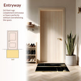 Ultra Soft Area Rug, Non Slip, Stain Resistant, Washable Area Rugs for Living Room, Bedroom, Sleek Contemporary Linear Design(Gold)