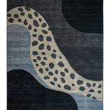 Ultra Soft Area Rug, Non Slip, Stain Resistant, Washable Area Rugs for Living Room, Bedroom, Chic Contemporary Leopard Aesthetic(Blue)