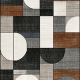 Ultra Soft Area Rug, Non Slip, Stain Resistant, Washable Area Rugs for Living Room, Bedroom, Rustic Tiled Patterned Aesthetic(Gray)