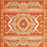 Ultra Soft Area Rug, Non Slip, Stain Resistant, Washable Area Rugs for Living Room, Bedroom, Elegant Vintage Tribal Patterns(Orange)