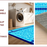 Ultra Soft Area Rug, Non Slip, Stain Resistant, Washable Area Rugs for Living Room, Bedroom, Retro Sports Graphic Print(Blue)