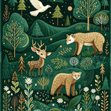 Vibrant Green Wildlife Silhouette(Green)