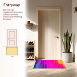 Ultra Soft Area Rug, Non Slip, Stain Resistant, Washable Area Rugs for Living Room, Bedroom, Vibrant Tie-Dye Playful Aesthetic(Pink)