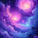 Ultra Soft Area Rug, Non Slip, Stain Resistant, Washable Area Rugs for Living Room, Bedroom, Radiant Space Odyssey Visuals(Purple)