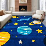 Ultra Soft Area Rug, Non Slip, Stain Resistant, Washable Area Rugs for Living Room, Bedroom, Galaxy Adventure Playful Aesthetic(Blue)