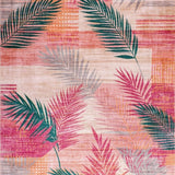 Ultra Soft Area Rug, Non Slip, Stain Resistant, Washable Area Rugs for Living Room, Bedroom, Tropical Tribal Ethnic Motif(Pink)