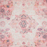 Ultra Soft Area Rug, Non Slip, Stain Resistant, Washable Area Rugs for Living Room, Bedroom, Serene Earthy Medallion Style(Pink)