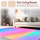 Ultra Soft Area Rug, Non Slip, Stain Resistant, Washable Area Rugs for Living Room, Bedroom, Pastel Rainbow Shaggy Nursery Playroom Rug(Pink)