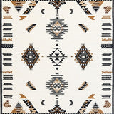 Ultra Soft Area Rug, Non Slip, Stain Resistant, Washable Area Rugs for Living Room, Bedroom, Artful Striped Cultural Weave(Beige)