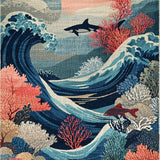Ultra Soft Area Rug, Non Slip, Stain Resistant, Washable Area Rugs for Living Room, Bedroom, Underwater Predator Ocean Area Rug Aquatic Realm Design(Blue)
