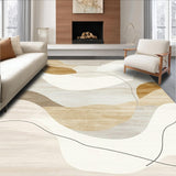 Ultra Soft Area Rug, Non Slip, Stain Resistant, Washable Area Rugs for Living Room, Bedroom, Trendy Area Reflection Collection Artistic Abstract(Beige)