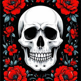 Ultra Soft Area Rug, Non Slip, Stain Resistant, Washable Area Rugs for Living Room, Bedroom, Striking Dark Floral Aesthetic(Red)