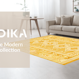 Ultra Soft Area Rug, Non Slip, Stain Resistant, Washable Area Rugs for Living Room, Bedroom, Vibrant Abstract Trellis Aesthetic(Yellow)