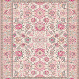 Ultra Soft Area Rug, Non Slip, Stain Resistant, Washable Area Rugs for Living Room, Bedroom, Delicate Round Blush Artistry(Pink)