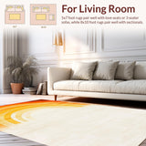 Ultra Soft Area Rug, Non Slip, Stain Resistant, Washable Area Rugs for Living Room, Bedroom, Radiant Multi-Hued Tiled Pattern(Yellow)