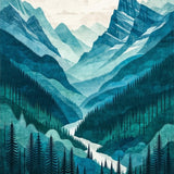 Chic Minimalist Forest Imagery(Blue)