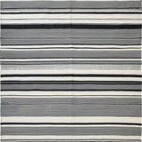 Ultra Soft Area Rug, Non Slip, Stain Resistant, Washable Area Rugs for Living Room, Bedroom, Chic Neutral Toned Linear Arrangement(Black)