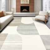 Ultra Soft Area Rug, Non Slip, Stain Resistant, Washable Area Rugs for Living Room, Bedroom, Subtle Echoes Abstract Form Pale Palette(Beige)