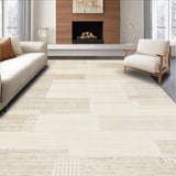 Ultra Soft Area Rug, Non Slip, Stain Resistant, Washable Area Rugs for Living Room, Bedroom, Elegant Textured Area Featuring Abstract and Warm Hues(Beige)