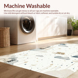 Ultra Soft Area Rug, Non Slip, Stain Resistant, Washable Area Rugs for Living Room, Bedroom, Scandinavian Playful Animal Motif(Beige)