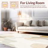 Beige & Ivory Abstract Art Non Slip Home Decor(Beige)