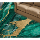 Ultra Soft Area Rug, Non Slip, Stain Resistant, Washable Area Rugs for Living Room, Bedroom, Marble Swirl Emerald Green Living Room Plush Carpet(Green)