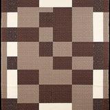 Ultra Soft Area Rug, Non Slip, Stain Resistant, Washable Area Rugs for Living Room, Bedroom, Dynamic Stylish Monochrome Check Design(Brown)
