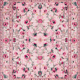 Ultra Soft Area Rug, Non Slip, Stain Resistant, Washable Area Rugs for Living Room, Bedroom, Charming Pastel Floral Elegance(Pink)