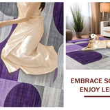 Ultra Soft Area Rug, Non Slip, Stain Resistant, Washable Area Rugs for Living Room, Bedroom, Contemporary Silver Grey Pattern(Purple)