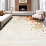 Beige Brown Artistic Splatter Indoor Area(Beige)