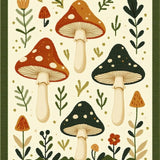 Lively Illustrative Mushroom(Beige)