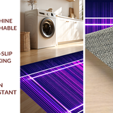 Ultra Soft Area Rug, Non Slip, Stain Resistant, Washable Area Rugs for Living Room, Bedroom, Bright Iridescent Kaleidoscopic Pattern(Purple)