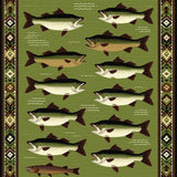 Ultra Soft Area Rug, Non Slip, Stain Resistant, Washable Area Rugs for Living Room, Bedroom, Vintage Fishing Scene Aesthetic(Green)