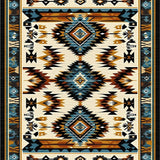 Ultra Soft Area Rug, Non Slip, Stain Resistant, Washable Area Rugs for Living Room, Bedroom, Elegant Vintage Aztec Textile Design(Beige)