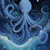 Ultra Soft Area Rug, Non Slip, Stain Resistant, Washable Area Rugs for Living Room, Bedroom, Nautical Theme Art Rug - Sea Monster Graphic Indoor Carpet(Blue)