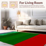 Ultra Soft Area Rug, Non Slip, Stain Resistant, Washable Area Rugs for Living Room, Bedroom, Nautical Boho Rug:  Beach-Themed Geometric Carpet(Green)